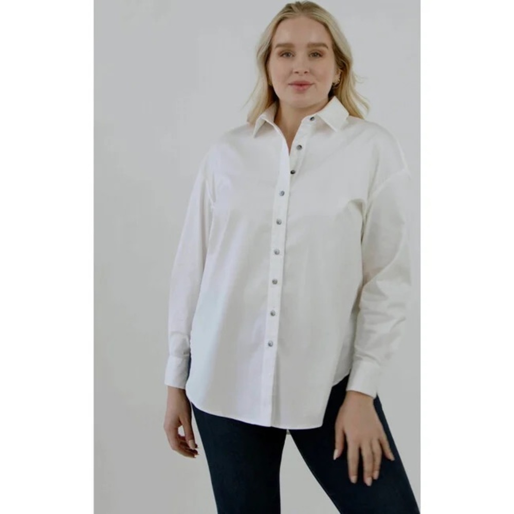 Mother Oxford Classic White Button Down Shirt for Women